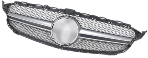 FHBPCPP Auto Front Nieren Grill, Kompatibel für Benz C-Class W205 AMG C43 4 Door C200 2014-2018, Stoßstangenhaubengitter Kühlergrills Glänzend Stoßstange Racing Grills,B