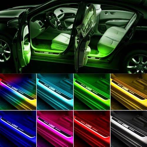 Wireless LED Car Door Sill, Custom Waterproof Colorful Car Door Sill Lights, Auto-Sensing Courtesy Guards Decorative Light