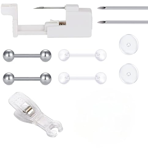 NIUSIMAN Tragus Helix Piercing Kit Piercing Pistole für Lippe Zunge Ohr Nase Bauchnabel Piercingpistolen-Sets Körperpiercing nadeln Werkzeugsätze edelstahl piercing gun(Helix Piercing Kit)