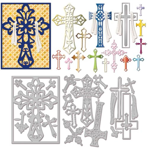 GLOBLELAND Stanzformen Für Kreuzrahmen Aus Metall Christliches Kreuz Stanzungen Heiliges Kreuz Stanz Und Prägevorlagen Für Scrapbooking Basteln Papierkarten