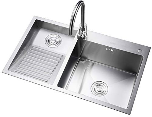 SaryEdge Stahl Einbauküche Haushalts Edelstahl Wäscherei Mit Waschbrett 304 Edelstahl Manuelle Einzel(B-60 * 48 * 22cm