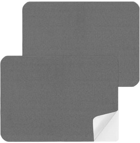 2 Stück Stoff-Reparaturflicken, selbstklebend, 27,9 x 20,3 cm, wasserfest, Leinen-Reparaturset für Sofas, Zelte, Möbel, Markisen, Autositze (dunkelgrau)