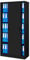 Jan Nowak Aktenschrank Büroschrank mit Schiebetüren Metall 4 Fachböden Pulverbeschichtung Abschließbar 185 cm x 90 cm x 40 cm (Schwarz)