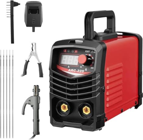 KIRJAUDU ARC-225 Minischweißgerät 220V IGBT, Digital, einstellbar & tragbar | IGBT-Inverter Schweißgerät mit Digitaldisplay, Stromregelung & Komplettzubehör. Tragbar, ideal für Heimwerker & Reparaturen.