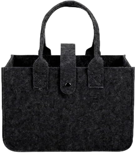 QiXinGYL Filztasche 10.8L, Filztaschen Shopper, Einkaufstasche | Faltbar Tragetasche Filzbeutel, Spielzeugtasche für Einkaufen Ausgehen Aufbewahrung Kleiderkorb(30 x 20 x 18 cm)