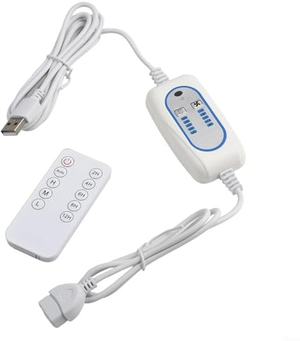 MeevrgR USB-Timer-Schalter-Verlängerungskabel für Lüfter und LED-Lichter, kabellose Fernbedienung, 5 einstellbare Stufen, 2 Meter USB-betriebene Geräte