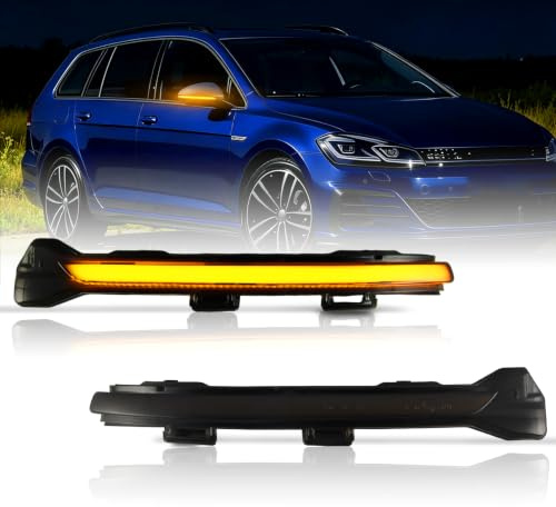 OZ-LAMPE LED Spiegelblinker für VW E-Golf Golf 7 Limousine ariant Golf | 2 Stück LED Blinker mit Canbus Fehlerfrei, Schwarz