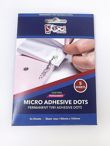 Stix2 Micro Adhesive Dots pk of 6 Sheets, Permanent, 140mm x 100mm
