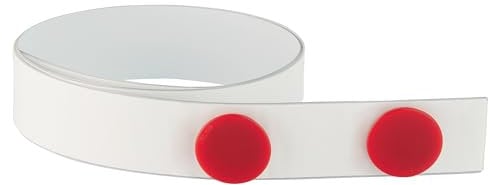 FRANKEN Magnethaftband, selbstklebend, 500 x 5 cm, weiß, Kunststoff, inkl. 10 Magnete, ST1605