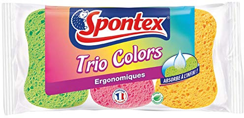 Spontex Trio Colours - Cleaning Sponges - 3 Packs of 3 Each