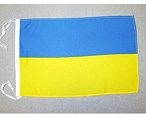 BANDERA de UCRANIA 45x30cm - BANDERINA UCRANIANA 30 x 45 cm cordeles - AZ FLAG