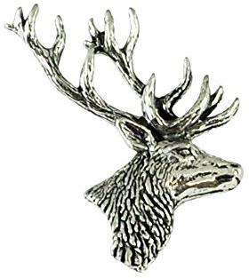 Stags Head English Pewter Lapel Pin Badge