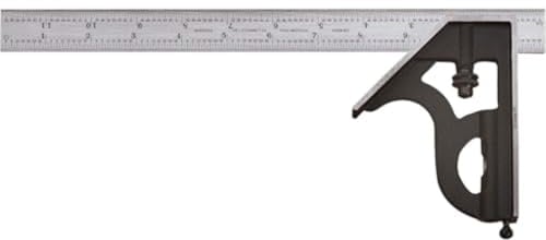 Starrett Kombinationswinkel aus Stahl mit quadratischem Kopf, 27,9–1,9 cm Klingenlänge | Gusseisenköpfe, gehärteter Stahl, reversibler Schlossbolzen, Anreißnadel, 36-Grad-Teilung, C11MEH-300