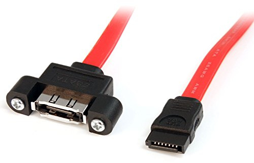 StarTech.com 1 ft eSATA Panel Mount Cable - F/M - 1ft panel mount eSATA - 1ft SATA to eSATA Converter - 1ft SATA to eSATA Cable (ESATAPNLFM1)