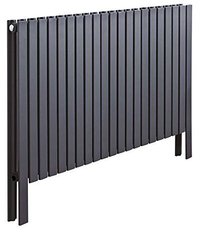 1000mm(w) x 800mm(h) Axim Double Horizontal Anthracite Floor Standing Radiator (21 x 2 Sections)