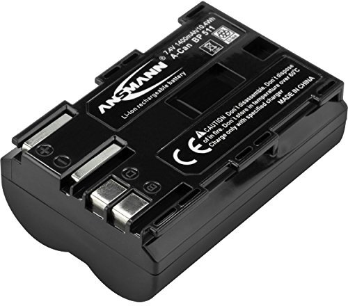 ANSMANN Ersatzakku A-Can BP 511 Li-Ion für Digitalkameras und Camcorder von Canon, Zweitakku mit 7,4V 1400 mAh für Canon EOS Powershot, Ideal für Hobby- und professionelle Fotografie