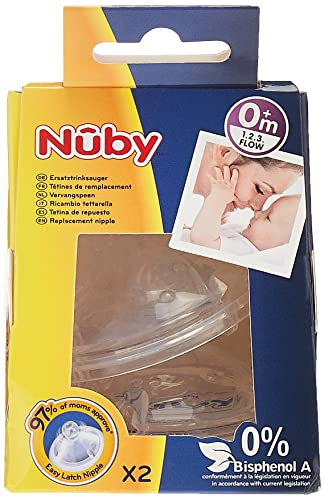 Nûby Tétines pour biberon - 1 Paquet de 2 Unités - 0+ Mois