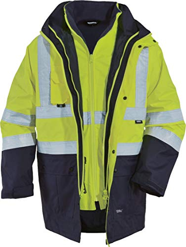 Vizwell Parka 5 in 1, Warnschutz, leuchtgelb/Marine (XL)
