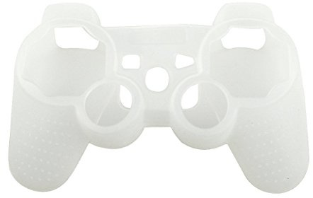 Funda de silicona para mando Sony PS3 Playstation 3 Dualshock Wireless Game Controllers (Blanco)