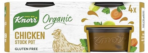 Knorr Organic Chicken Stock Pot gluten-free organic stock for delicious chicken dishes 4 x 26 g
