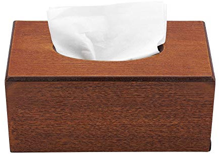 Kosmetiktücherbox Rechteckigen Tissue Box Naturholz Kosmetiktücher Box Cover Halter Dekorative Tissues Papierserviettenhalter für Wohnzimmer Schlafzimmer Küche, 23x12x10.5cm(Brown)