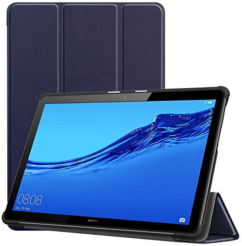 ebestStar - Funda para Huawei MediaPad T5 10.1, Carcasa Capa, Slim Case Protectora, Tapa Magnetica Cuero PU, Azul Oscuro