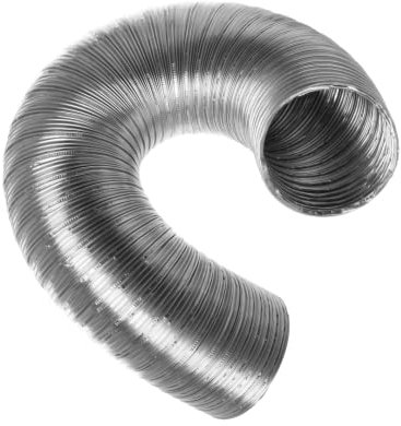 Ø 80mm Conducto de Aire Flexible para Campana Extractora, Aire Acondicionado, Extractor, Secadora - Manguera de Escape Semirrígida de 1.5m - Conductos de Ventilación - Aluminio