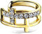 eeddoo® CLIP ON EAR CUFF aus EDELSTAHL mit eingefassten Zirkonkristallen (Gold)