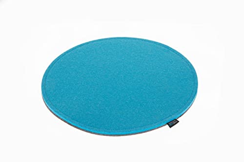 Filz-Sitzauflage - Stuhlauflage - Sitzkissen - Stuhlkissen - Auflage - rund - bi-Color - 2-lagig (D 40 cm, 156 türkis)