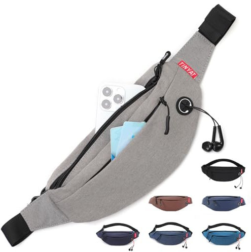 TINYAT Gürteltasche Hüfttasche Männer Frauen Sling Pocket Sport Laufen Kopfhörer Jack Wandern Gehen Hund Reisen Super Light, T2003