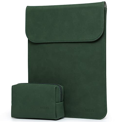 HYZUO 13,3-14 Pollici Custodia Borsa per MacBook Pro 14 M4/M3/M2/M1 Pro/Max A3401 A3185 A3112 2025-2021, MacBook Air 13 2017-2012, 13,5-13,8 Surface Laptop, con Borsa Accessori, Verde mezzanotte