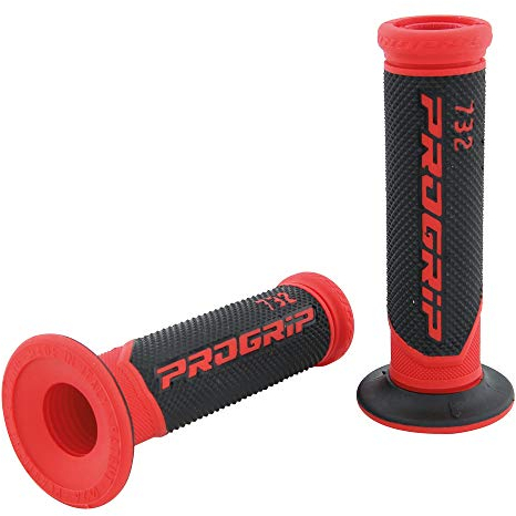 Motorrad Griff-Gummi für 22mm 7/8 Lenker Enden offen Rot/Schwarz