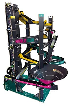 Build Your Own Cardboard Marble Run - Includes x10 Swirly Glass Marbles - Cardboard Craft Kit - Ages 10+