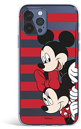 Schutzhülle für iPhone 12, iPhone 12 Pro, offizielle Disney-Klassiker, Schutzhülle zum Schutz Ihres Handys, Smartphone-Schutzhülle aus flexiblem Silikon, Motiv: Disney (Mickey und Minnie gestreift)