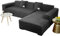 JHLD Sofabezug L Form, Stretch Sofabezug Samt L-förmiger Sofabezug Weiche Anti-rutsch Sofa Überwürfe Für Ecksofa-schwarz-4 Sitzer+4 Sitzer