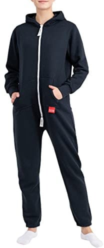 Basisstoff Jumpi Damen Jumpsuit Overall Onesie Einteiler Navy Gr. M