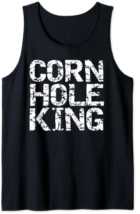 Vintage Cornhole Tournament Trophy Champion Cornhole King Tank Top