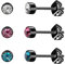 Artskin Damen Ohrstecker Titan Mädchen Ohrringe Hypoallergen Kristall Herren Ohrringe 5 mm Schwarz Geburtstags geschenke (4mm, Black(001+209+229))