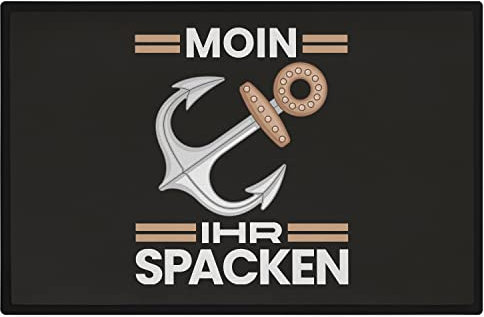 Trendation - Moin Ihr Spacken Lustige Fußmatte mit Spruch Geschenk Lustiger Spruch Fussmatten 60x40 cm Norddeutschland