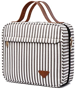 FANDARE Trousse de Toilette Femme Trousses à Maquillage Homme Sac de Toilette Accessoires de Voyage à Suspendre Trousse Femme Organisateurs de Toilettes Sac Cosmétique Marron