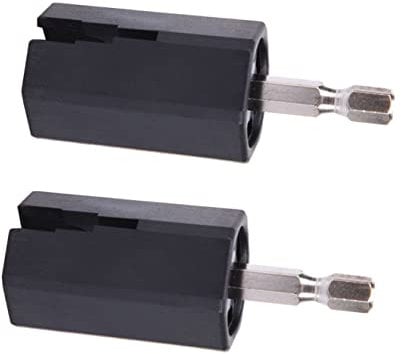 Milisten 2pcs Guitar Electric Drill Plug Hexagonal Guitar String Winder Head Banjos Mandolins Smooth Operation Abs Metal Construction Easy String Replacement Prevents Strap Slippage