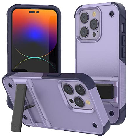 Punkcase Schutzhülle für iPhone 14 Pro [Reliance-Serie] Hybrid-Schutzhülle in Militärqualität mit integriertem Ständer, ultimativer Fallschutz für iPhone 14 Pro (6,1 Zoll) (2022), Violett-Marineblau