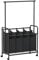 SONGMICS Wäschekorb 4 Fächer, Wäschesammler, Kleiderständer auf Rollen, Wäschesortierer, Wäschewagen, Wäschesack abnehmbar, belastbar, Räder mit Bremse, 4 x 50 Liter, schwarz RLS44B