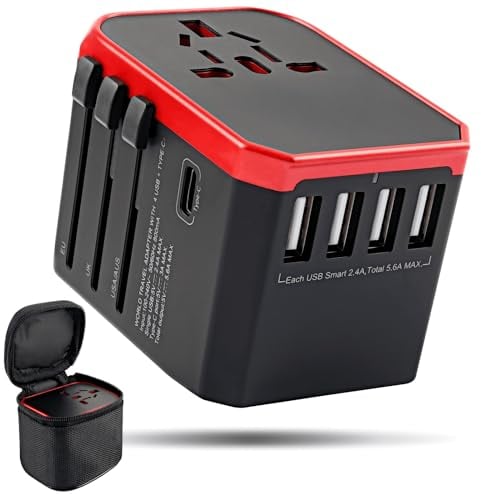 Adattatore Universale da Viaggio, Weinsamkeit Adattatore Presa con 4 USB Porte, Presa Universale da Viaggio