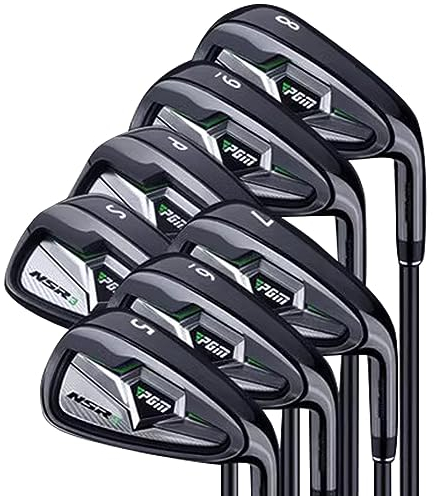 PGM Golf Clubs NSR III Golf Iron Set Thru Gap Wedge with Graphite Shafts for Right-Handed Golfers - R Flex