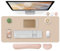 Bloss Leather Desk Pad and Keyboard Wrist Rest, Large Mouse Pad + Keyboard Pad+Mouse Wrist Support, Non-Slip Desk Mat Protector for Office, Home (35.4×15.7 Inches,Beige)