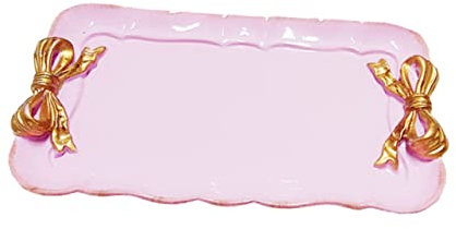 Warmhm Bowknot Jewelry Dish Resin Material Violet European Style Tray for Dessert Cake Fruit Plate Home Decor