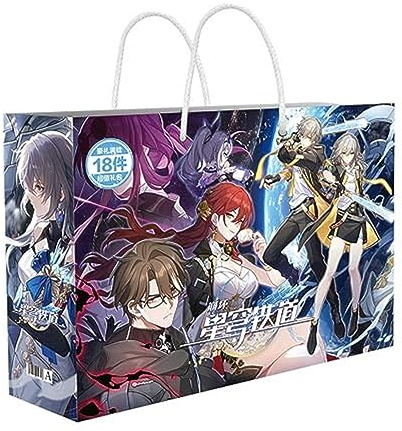 MayDee 18 Stück Honkai Stars Rails Geschenk, Star Rail Anime Game Fanzine Poster Sammlerkarte Broche... Für Fan-Sammlung Dekoration