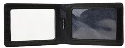 Porte-badge double vertical en cuir synthétique Noir