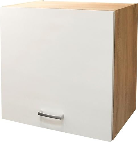 möbelando Hängeschrank >Ailina< in Sonoma-Eiche/weiß, Holzwerkstoff - 50x50x31cm (BxHxT)